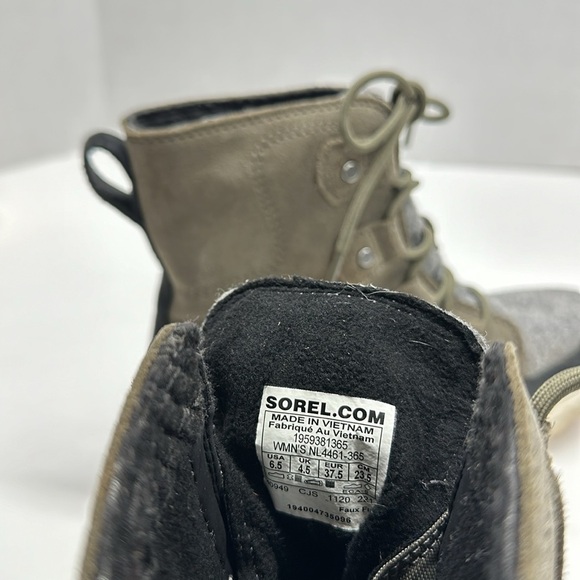 Sorel Explorer Joan Waterproof Lace Up Winter Boots Suede Sage Women's Size 6.5 - Picture 6 of 9